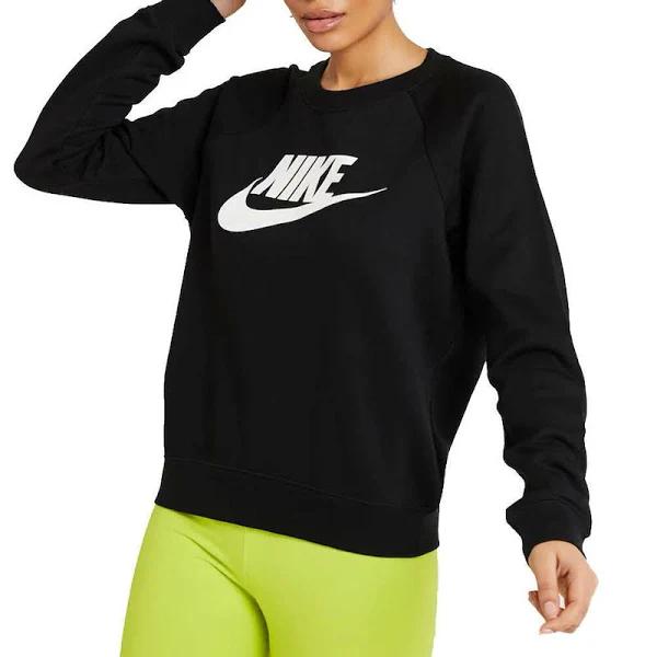 Nike Womens Sportswear Essential Fleece Crew - Black/White - L