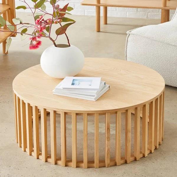 Adairs Slat Oak Coffee Table - Coffee Table