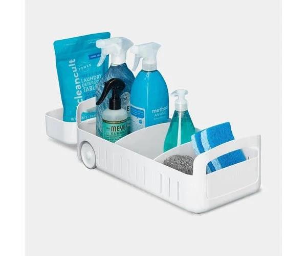 YouCopia Rollout Caddy Under Sink Organizer, 8" Wide White 41.6-54.1x19.6CM