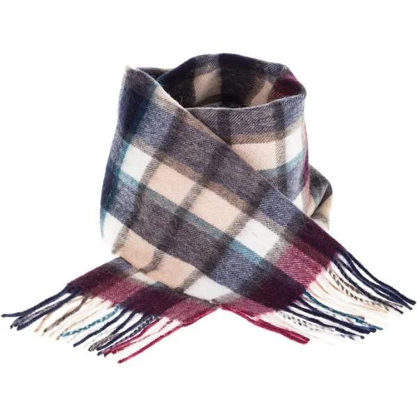 Edinburgh 100% Lambswool Scarf Artillery Check Navy/Camo One Size