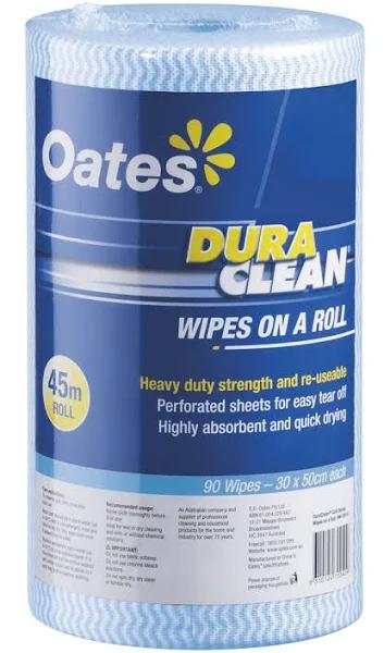 Oates Duraclean Wipes Roll 45m Blue