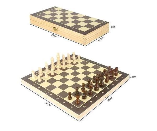 Large Chess Wooden Set Folding Chessboard Magnetic Pieces Wood Board