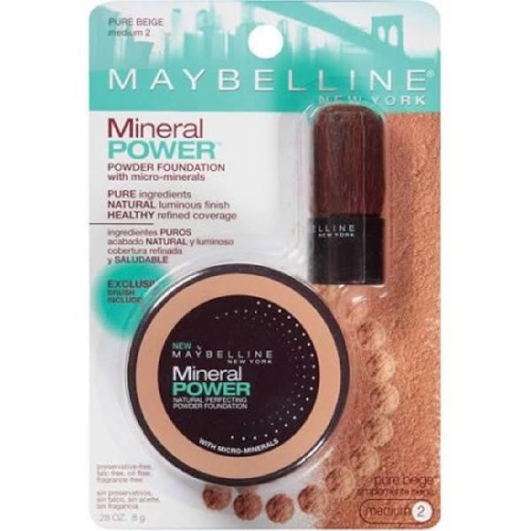 Maybelline New York Mineral Perfecting Powder Foundation, Pure Beige - 0.28 oz compact