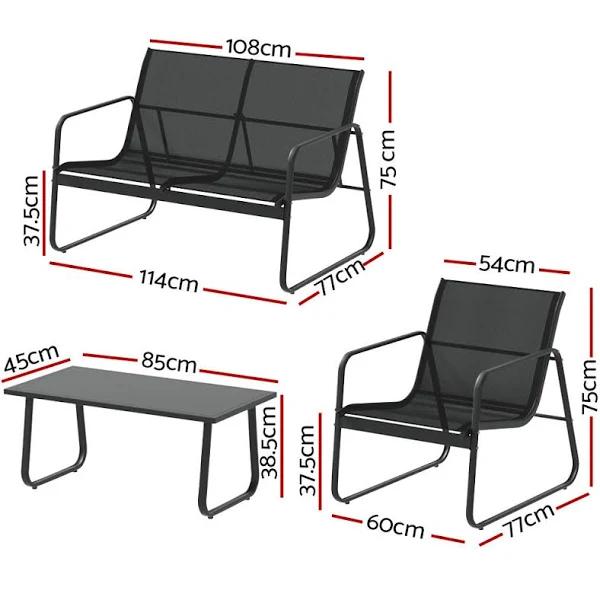 Gardeon Outdoor Lounge Setting Garden Patio Furniture Textilene Sofa Table