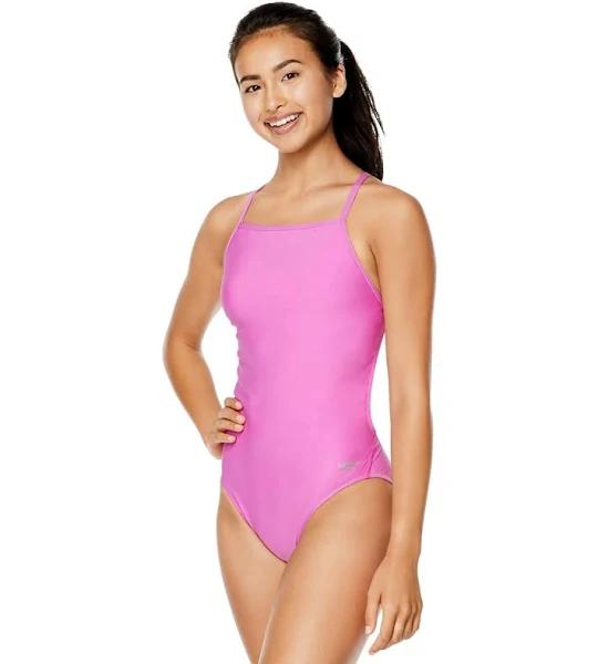 Speedo Vibe Women's The One Back Solid Piece Swimsuit - Lost Lavender - Swimoutlet.com