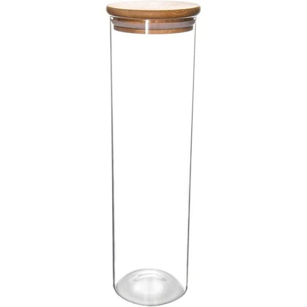 Tall Bamboo Glass Storage Jar - AfterPay & zipPay Available