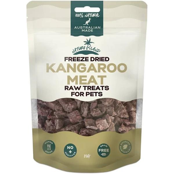 Nature Island Freeze Dried Kangaroo Meat Raw Treats 80g for Pets