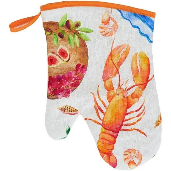 Oven Mitt - Linen - Seafood Multi