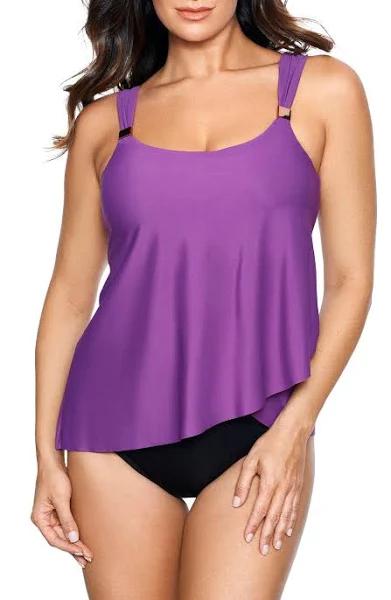 Miraclesuit Swim Dazzle Underwired Draped Tankini Top - Orchid - 12