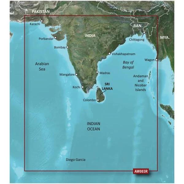 Garmin BlueChart G2 HD - Hxaw003r - Indian Subcontinent - MicroSD/SD