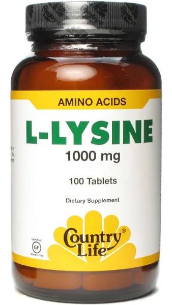 Country Life - L-Lysine 1000 MG With B-6 - 100 Tablets