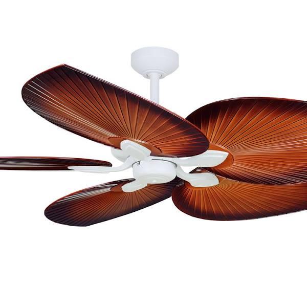 ThreeSixty White Tropicana Fan Ceiling with Brown Blades