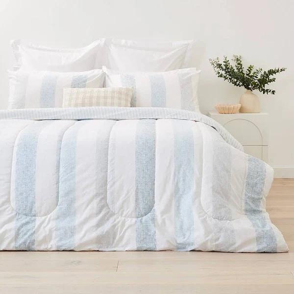 Kmart Quinn Cotton Rich Reversible Comforter Set - Queen Bed, Blue