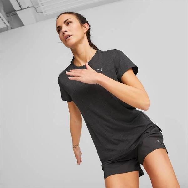 Puma - Women's Black Short Sleeve T-shirts - Run Favourite Heather SS Tee - Size S at The Iconic