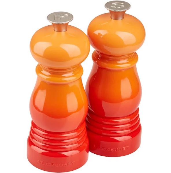 Le Creuset Petite Salt And Pepper Mill Set, 5" x 2" Each, Flame