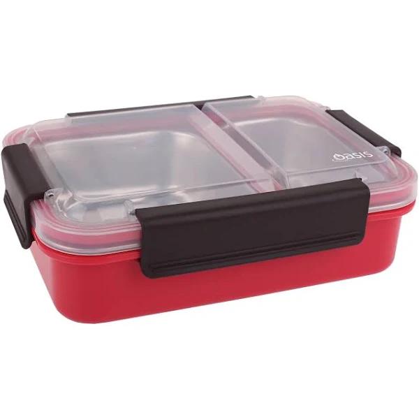 Oasis Stainless Steel 2 Compartment Lunch Box 23cm - Watermelon