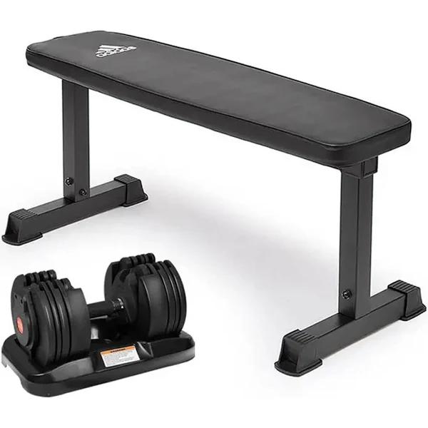 20kg Powertrain Adjustable Home Gym Dumbbell w/ 10437 Adidas Bench