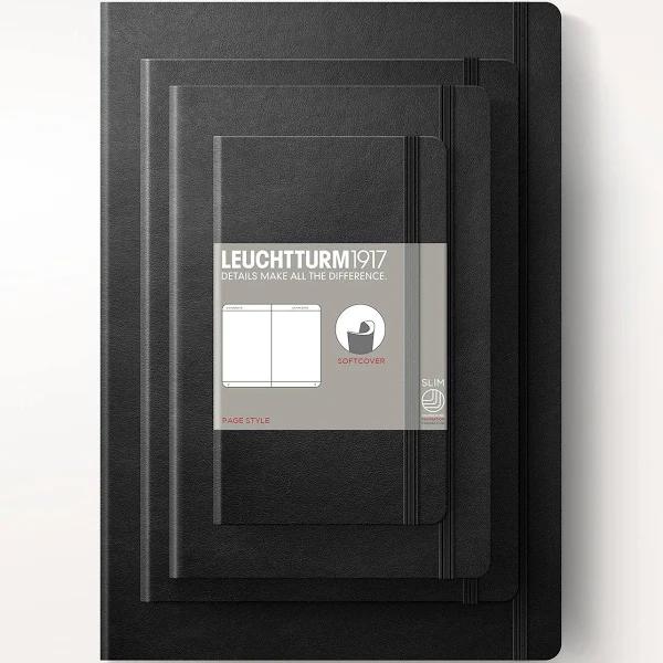 Leuchtturm1917 - Notebook - Softcover - B5 - Black, Squared