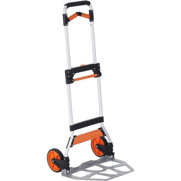 VEVOR Folding Hand Truck 140 kg Load Capacity Aluminum Portable Cart Convertible Hand Truck and Dolly with Telescoping Handle and PP TPR Wheels