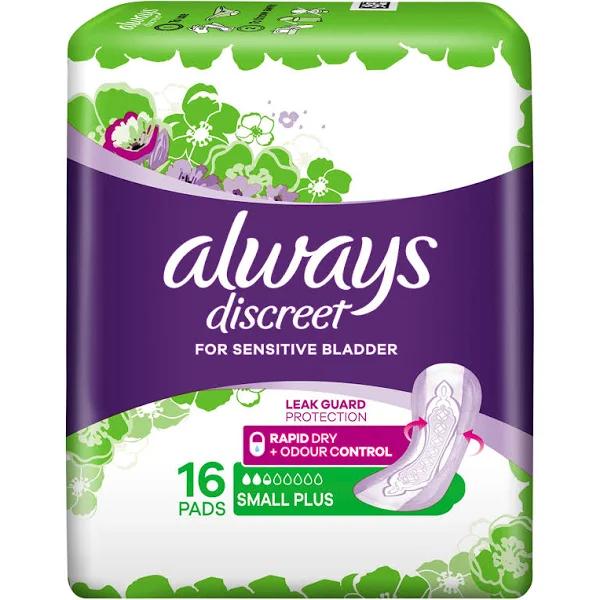 Always Discreet Small Plus Pads - 16 Pack