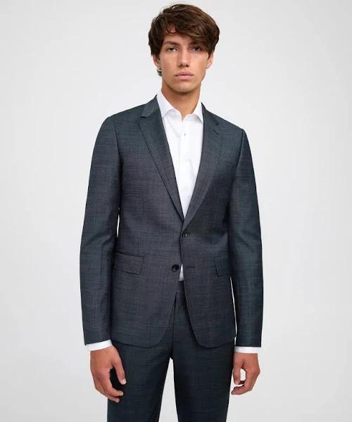 David Jones Calibre Refined Thatch Suit Jacket in Pacific, Size 40 in