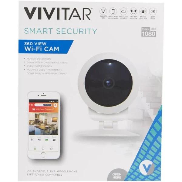 Vivitar Smart Security Fhd 1080p Wifi Camera Ios, Android, Alexa,