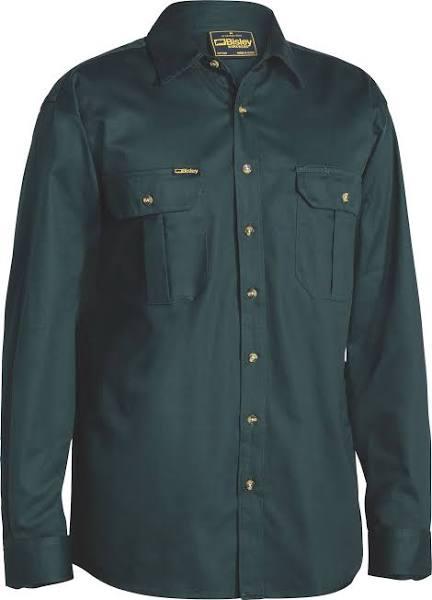 Bisley Original Cotton Drill Shirt - Long Sleeve (BS6433) Bottle / M