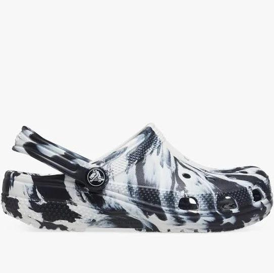 Crocs Kids' Classic Marbled Clog; Black / White, C13