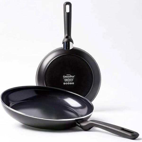 GreenPan Memphis Healthy Ceramic Nonstick 24 & 28cm 2pc Frying Pan Set, Induction Safe, Black