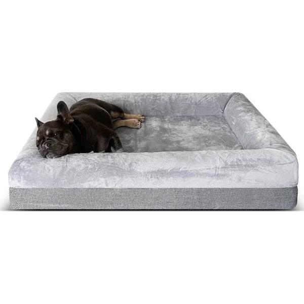 Memory Foam Dog Bed - Plush Grey Small