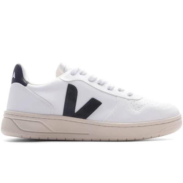 Veja White & Black V-10 Sneakers