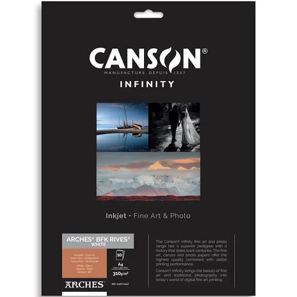 Canson Infinity Arches BFK Rives White 310gsm A2 25 Sheets