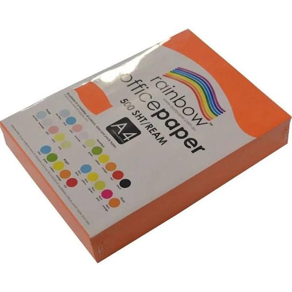 Rainbow Coloured A4 Copy Paper 80gsm 500 Sheets Orange