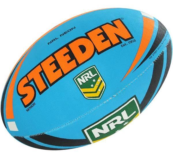 NRL Neon Blue Orange Supporter Ball Size 5