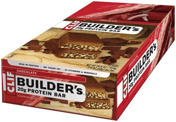 Clif Bar Builder's Protein + Caffeine Bar Chocolate Chip Cookie Dough 12 Bars