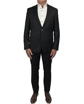 David Jones Cerruti 1881 2Btn SB SV Twill Suit 100% Wool Super 110¿s in Black, Size 56 EU