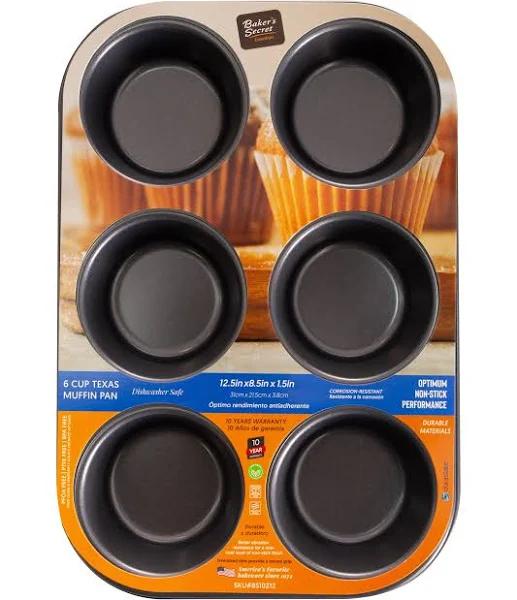 Baker's Secret 6 Cup Texas Muffin Pan