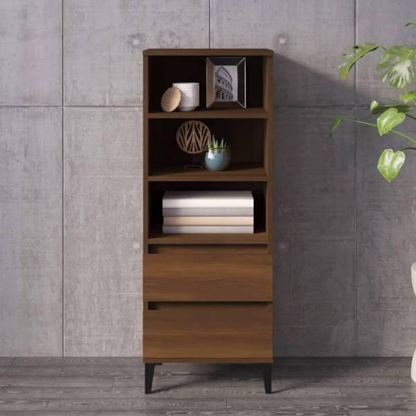 vidaXL Highboard Brown Oak 40x36x110 cm Engineered Wood