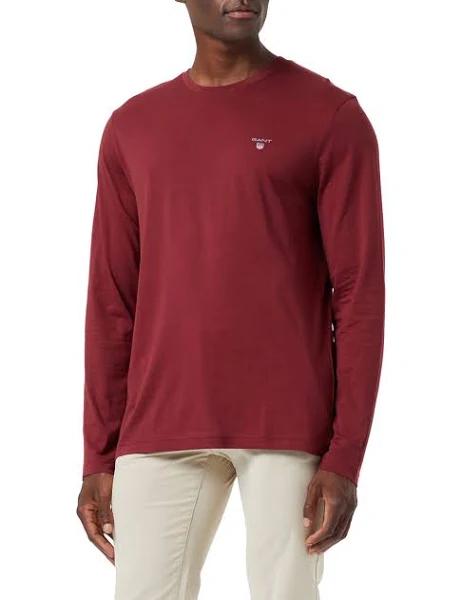 Gant Solid Long Sleeve T-Shirt in Red S