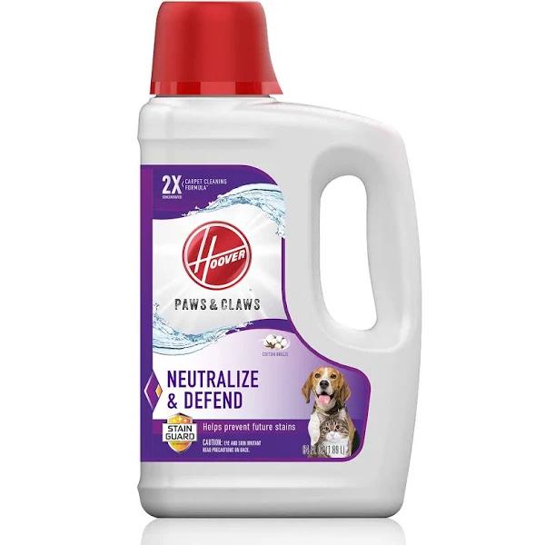 Hoover Paws & Claws Deep Cleaning Carpet Shampoo with Stainguard Concentrated Machine Cleaner Solution For Pets 64oz Formula AH30925 White