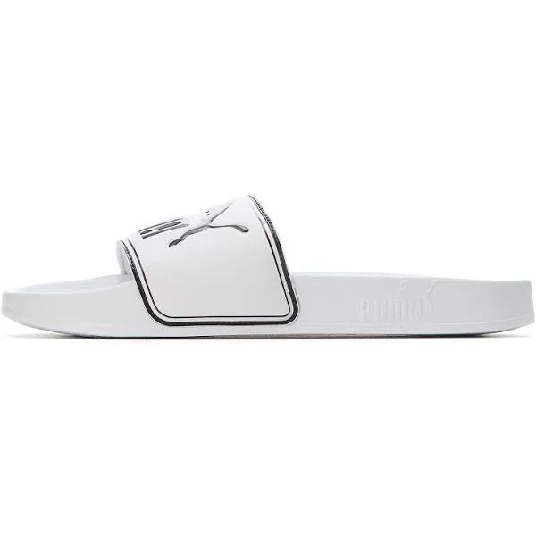 Leadcat Unisex Slides in White/Black, Size 8 by Puma