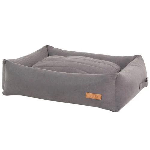 Lulu & Boo Quilted Siena Bolster Dog Bed Grey / Large