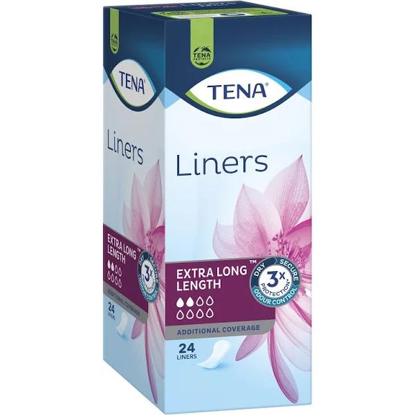 Tena Extra Long Liners 24 Pack