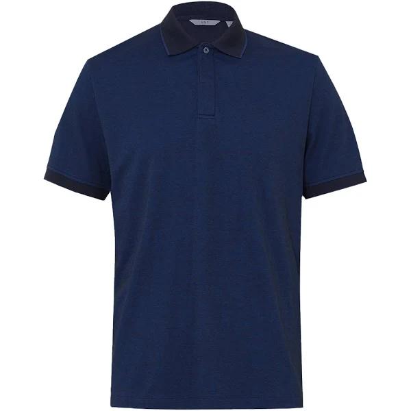 NNT CATUF9 Textured Cotton Poly Short Sleeve Polo / blue/navy / XL