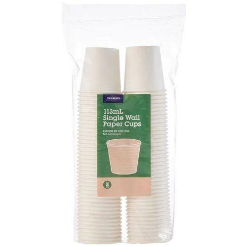 J.Burrows Single Wall Paper Cups 113 ml 800 Pack