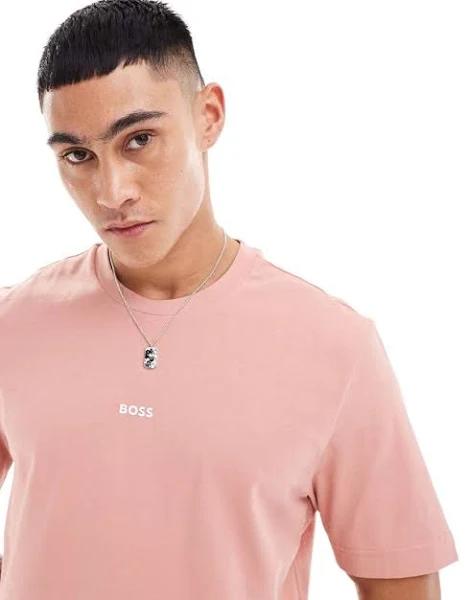 Boss Orange TChup Logo T-Shirt in Open Pink