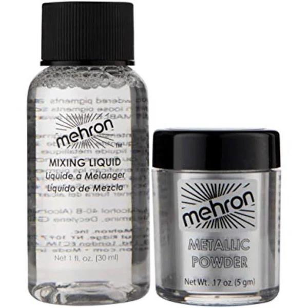 Silver Mehron Metallic Powder with Mixing Liquid