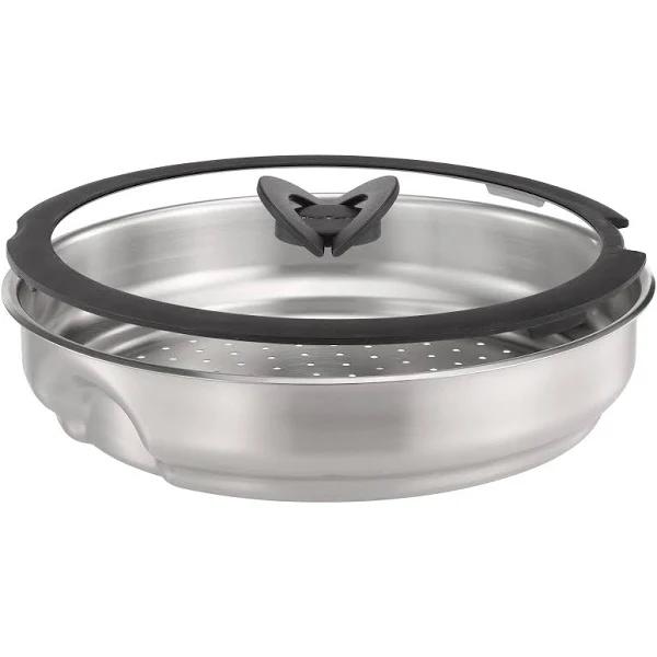 Tefal Ingenio Stainless Steel Steamer With Glass Lid