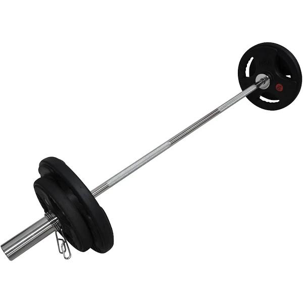 Total 39kg - 150cm Olympic Barbell + Rubber Coated Weight Plate - 5kg x 2 + 10kg x 2