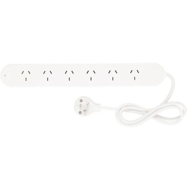 HPM 6 Outlet Surge Protected Powerboard White